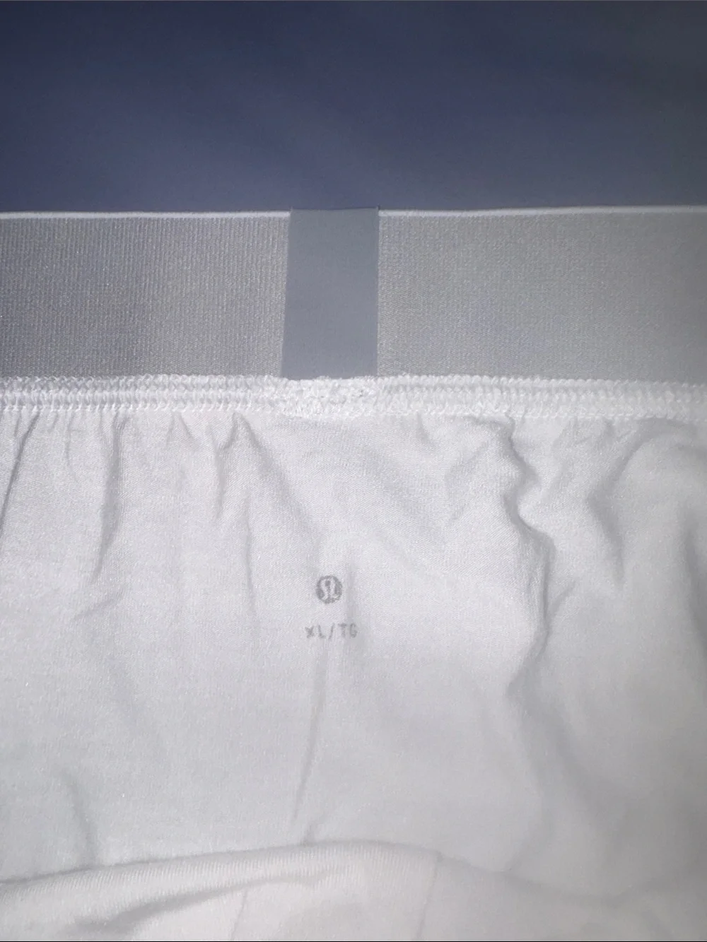 lululemon athletica Men's White Boxer Briefs with Gray Waistband